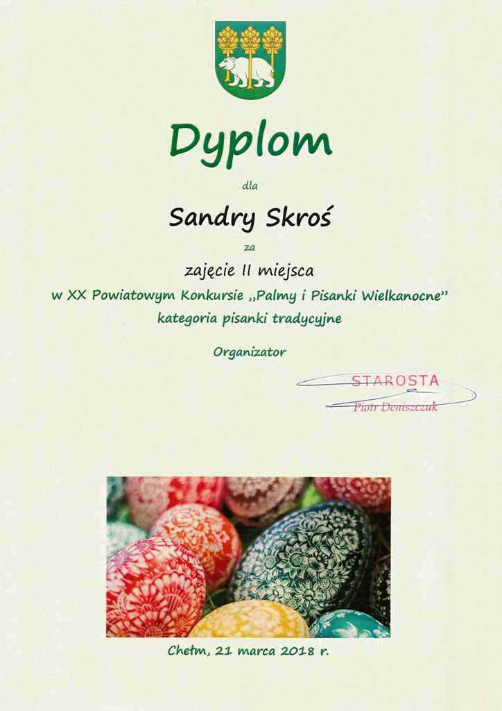LAUREATKA XX JUBILEUSZOWEGO POWIATOWEGO KONKURSU „PALMY I PISANKI WIELKANOCNE”